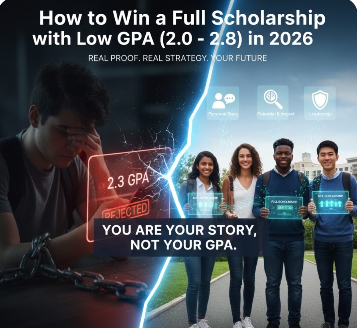 win a full scholarship on low gpa